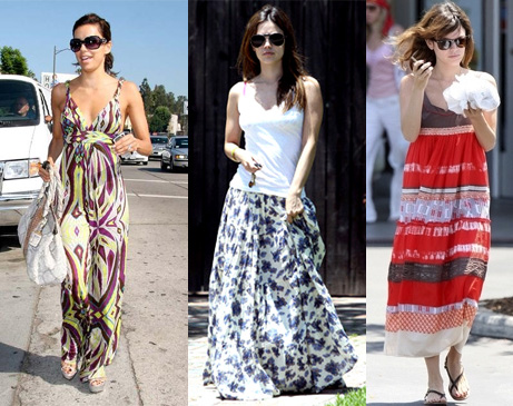 maxi dress- eva longoria + rachel bilson